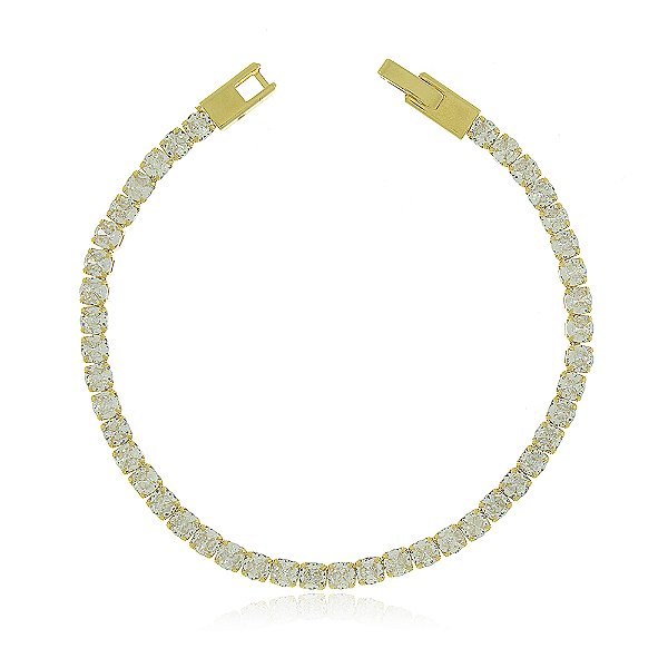 Pulseira Banhada Riviera Grossa fecho Click