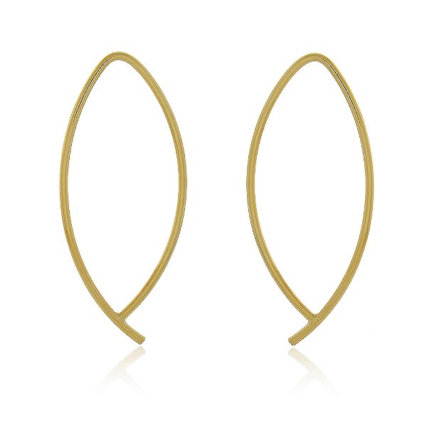 Brinco Banhado Palito Oval Tipo Gota