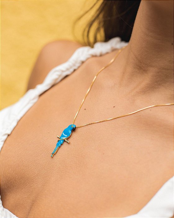 Colar Arara Azul Celeste
