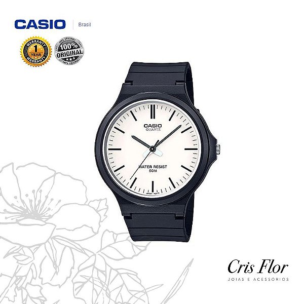 Relógio Casio Pulseira Borracha Branco MW-240-7EVDF