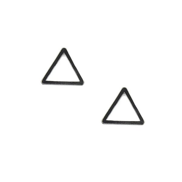 Brinco Ródio Negro Triângulo Vazado
