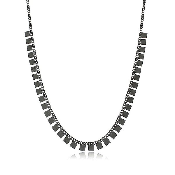 Colar Ródio Negro Quadrado