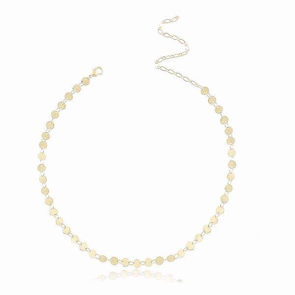 Colar Choker Banhado Elo com Chapinha
