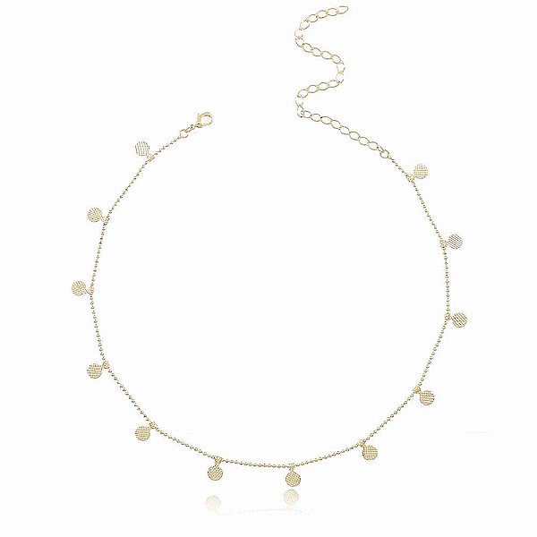 Colar Choker Banhado de Chapinhas com Textura