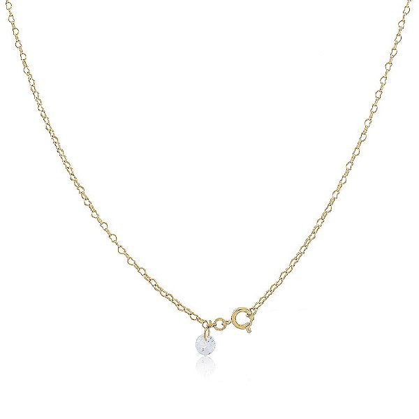 Colar Banhado Choker Chuva De Corações com Ponto de Luz