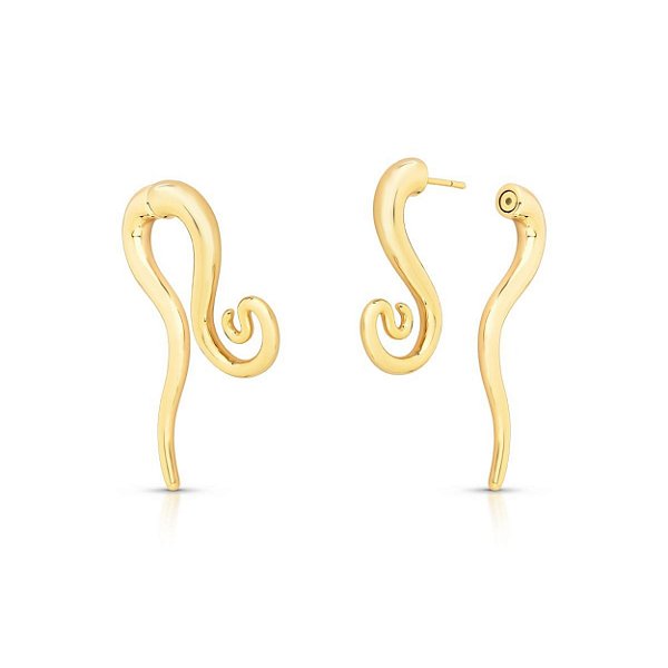 BRINCO EAR JACKET CURVO ESPIRAL BAN. DOURADO