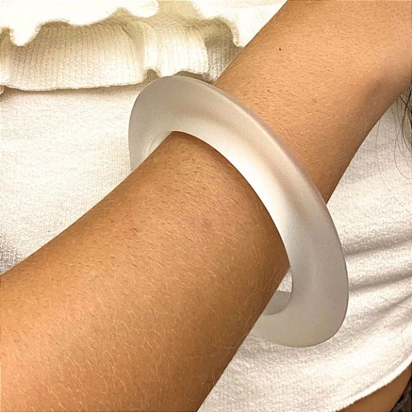 BRACELETE RESINA TRANSPARENTE FOSCO ALTO