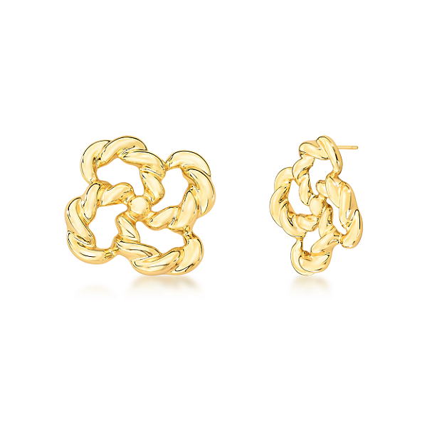 BRINCO QUADRADO TRAÇADO BAN. DOURADO