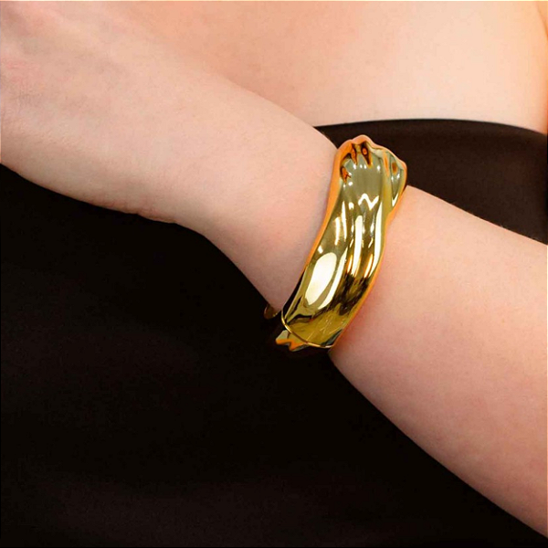 MAXI BRACELETE ORGANICO DOURADO