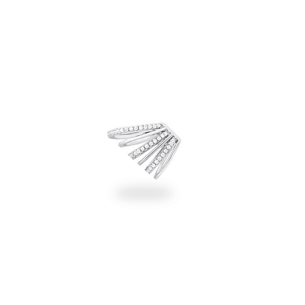 PIERCING UNITARIO 3 COLUNAS ZIRCONIA E 3 COLUNAS LISAS PRATEADO