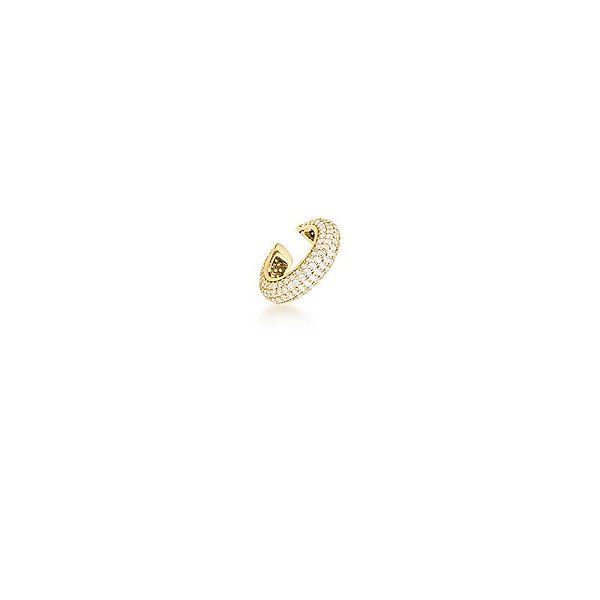 PIERCING TUBO CRAVEJADO ZIRCONIAS DOURADO