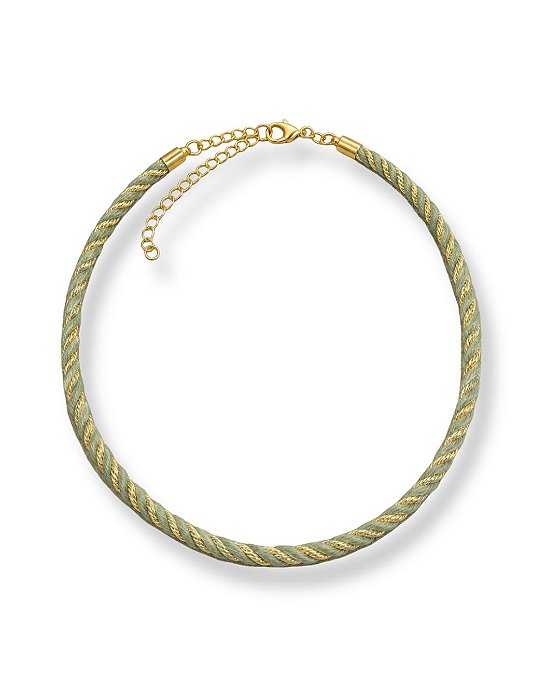 COLAR CORDAO BAIANO COM SISAL PISTACHE