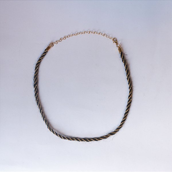 COLAR CORDAO BAIANO COM SISAL CHUMBO