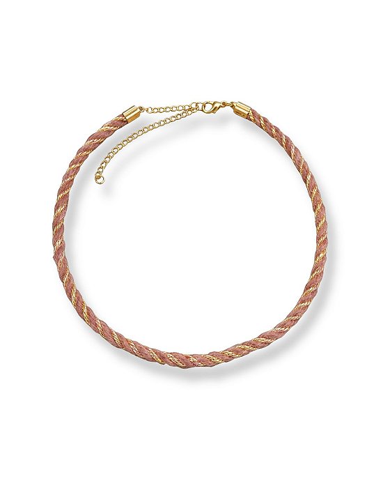 COLAR CORDAO BAIANO COM SISAL ROSE