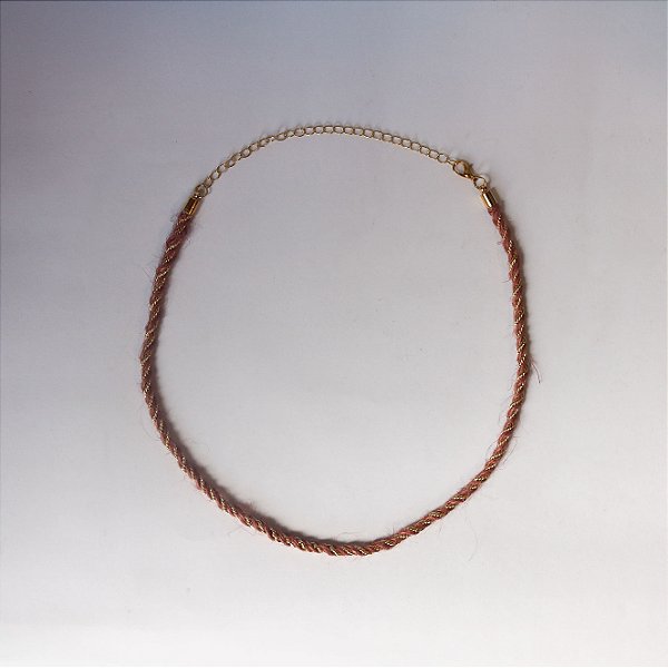 COLAR CORDAO BAIANO COM SISAL ROSE