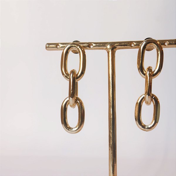 BRINCO CORRENTE 3 ELOS DOURADO