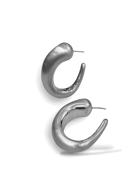ARGOLA BOLD ESCOVADA PRATEADO