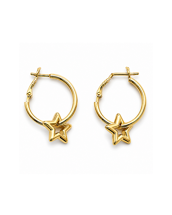 BRINCO ARGOLA C/ ESTRELA DE AÇO DOURADO