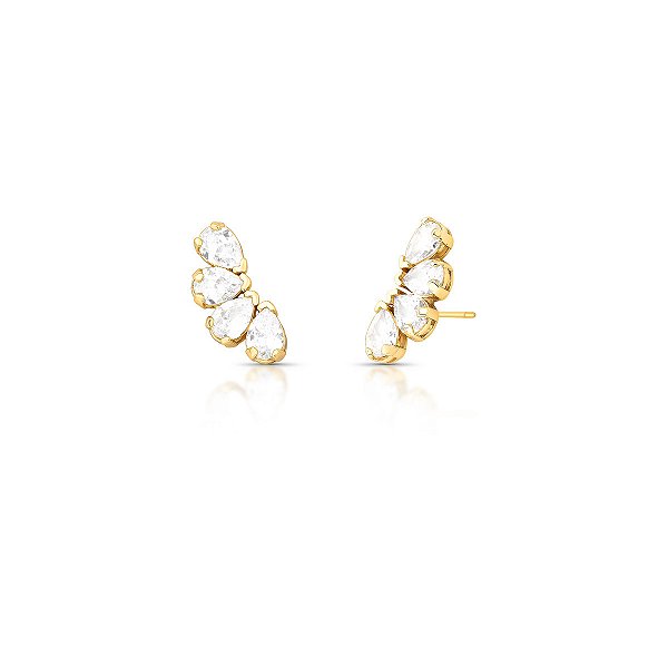 BRINCO EAR CUFF GOTAS DE CRISTAL