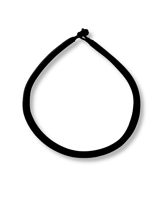 COLAR CORDAO PRETO TECIDO TORCIDO FECHO NÓ