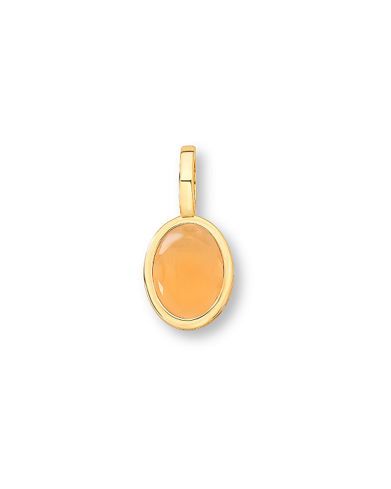 PINGENTE OVAL C/ FECHO CRISTAL LARANJA