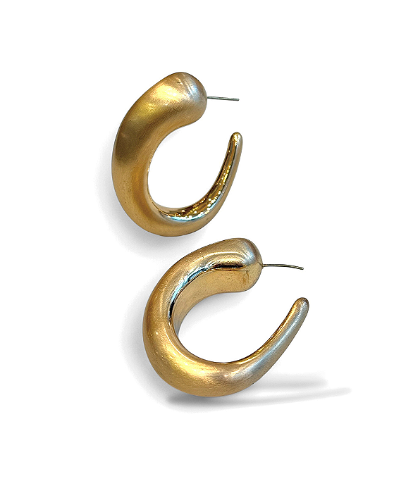 BRINCO ARGOLA BOLD ESCOVADA DOURADO