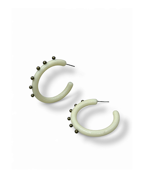 BRINCO ARGOLA RESINA OFF WHITE G