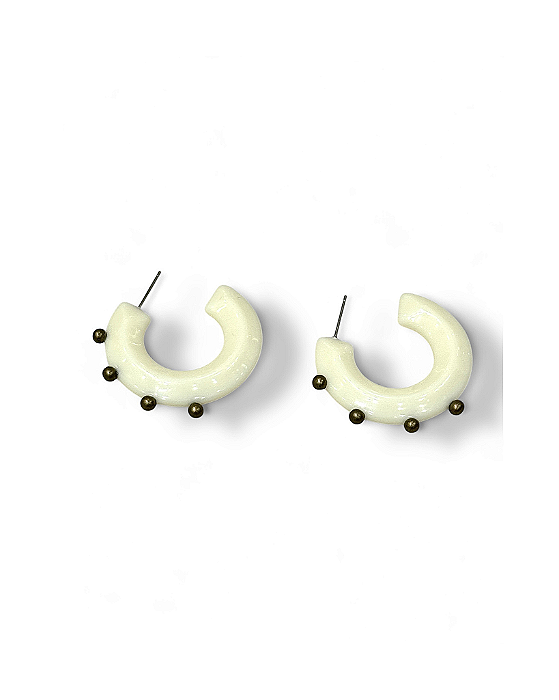 BRINCO ARGOLA RESINA OFF WHITE M