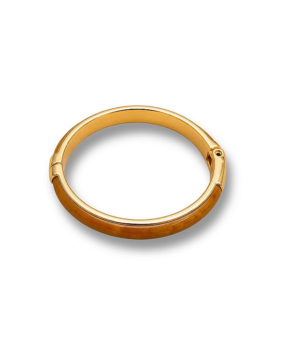 BRACELETE FINO ESMALTADO CARAMELO MESCLA DOURADO