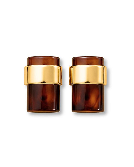 BRINCO RESINA MESCLA COM DETALHE DOURADO