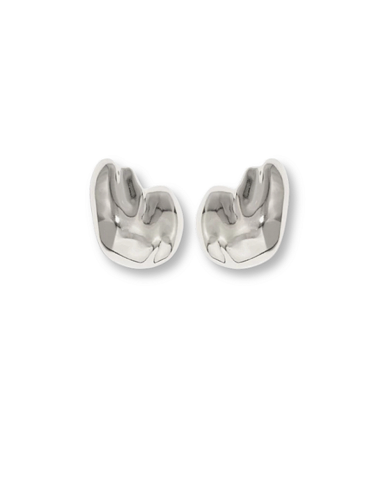 BRINCO EAR HOOK LISO ORGANIC FULL PRATEADO