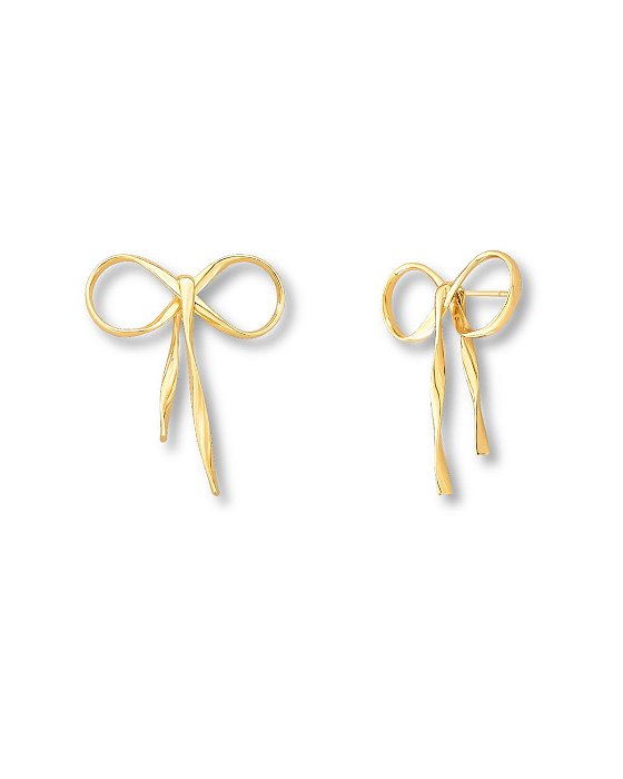 BRINCO LONGO LAÇO LISO TRANÇADO DOURADO