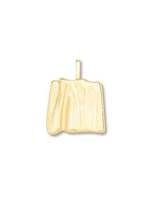 PINGENTE QUADRADO LISO TEXTURIZADO TRABALHADO DOURADO