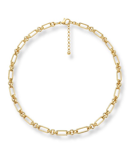 CORRENTE LISO ELO RETANGULAR REDONDO INTERCALADO BAN. DOURADO