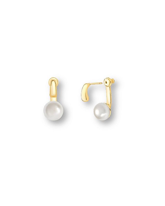 BRINCO EAR JACKET CURVO PEROLA SHELL BAN.DOURADO