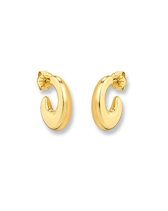 BRINCO MEIA ARGOLA ORGÂNICA LISA BAN. DOURADO