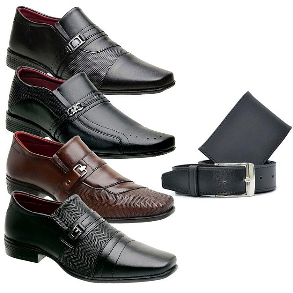Kit 4 pares sapato social mais carteira e cinto 01 - Loja de calçados |  Sapatos masculinos, femininos e infantil | Loja Slin
