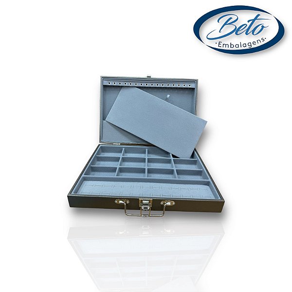 Maleta / Porta-Joias Grande - Chumbo/ Cinza (Simples)