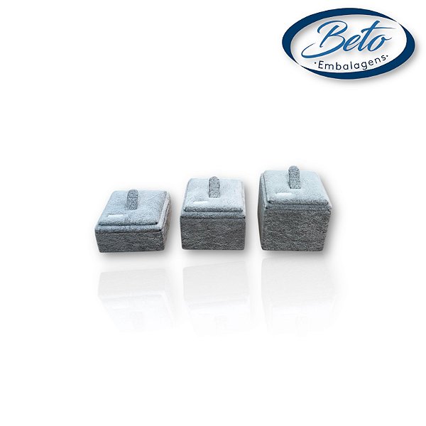 Expositor De Anel Quadrado Sued Cinza ( 248 P  249 M   250 G)