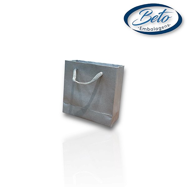 Sacola De Papel Prata 10x10x4 - 10 Unid. N2