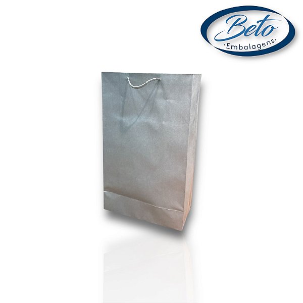 Sacola De Papel Prata 35x22x10 - 10 Unid. N8