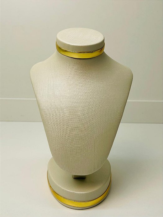 Busto Classic Off White com friso em dourado