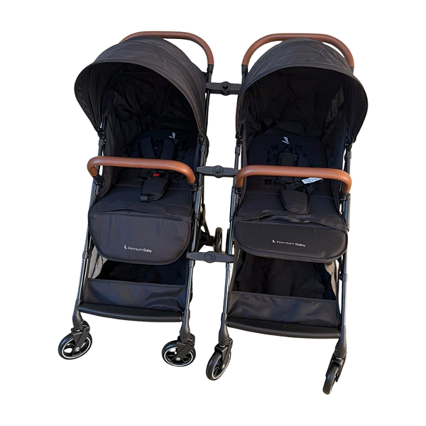 Carrinho de Bebê Duplo/Gêmeos Premium Baby Modelo Unificado Zurich