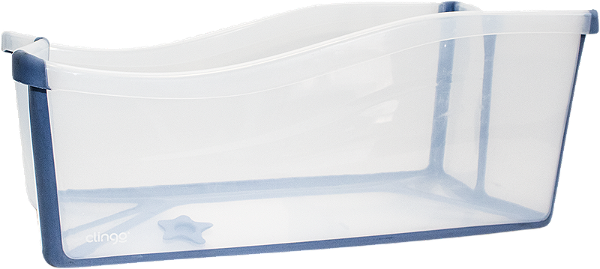 Banheira Portátil Dobravel Transparente Azul - Clingo