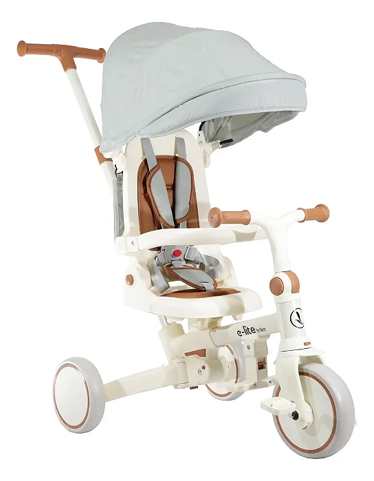 Triciclo Infantil Multifuncional E-lite - Premium Baby Cor Off White e Cinza