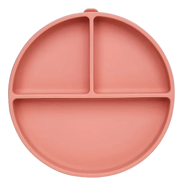 Prato Em Silicone Com Ventosa Rosa Escuro - Buba