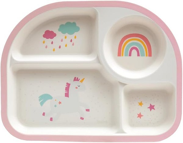 Prato Com Divisórias Magic Unicórnio - Buba
