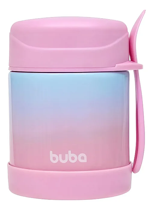 Pote Termico C/Colher Degrade Rosa - Buba