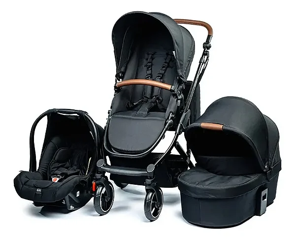 Travel System Como 4 Ink - Carrinho+moisés+bebê conforto+bolsa - Abc Design - Ink