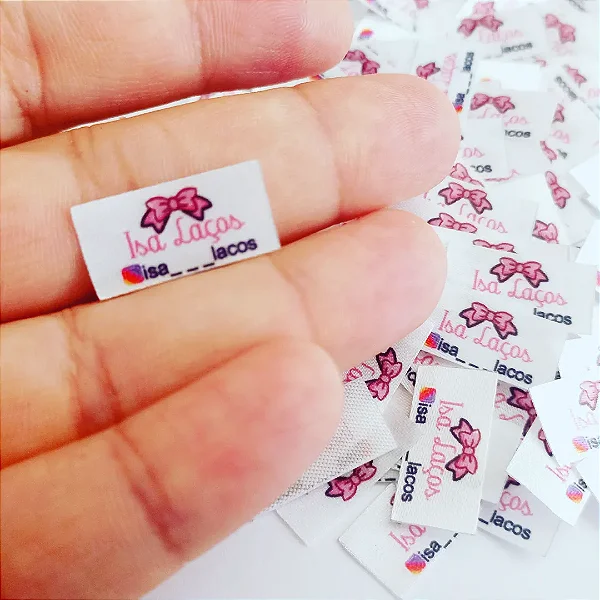 200 Etiqueta de Cetim - 1x2cm